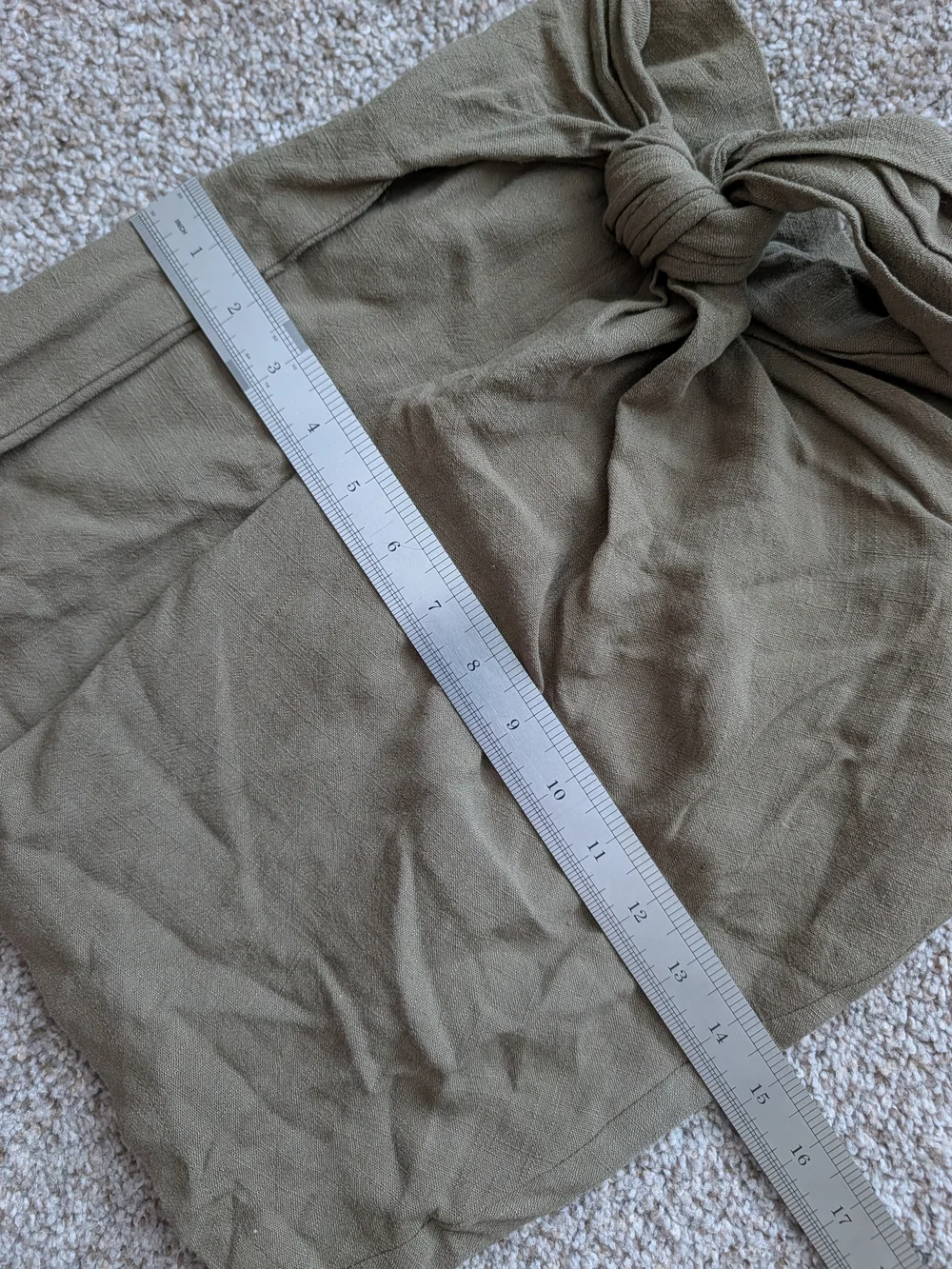 Grade & Gather Womens Olive Green Linen Tie Front Mini Skirt NWT Size Small